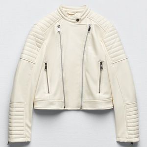 Zara motor jacket color cream, brand new